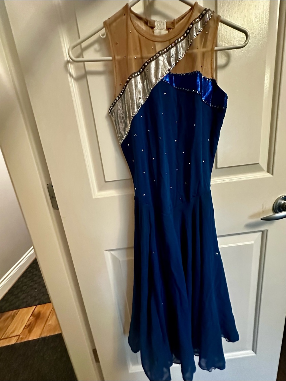 Blue and Silver Women's figure skating Dress